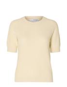 Selected Femme Slfelinna New Ss Knit Top Noos Beige