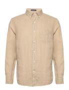 GANT Reg Ut Gmnt Dyed Linen Shirt Beige