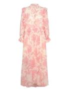 Maxi Chiffon Printed Dress Maxiklänning Festklänning Pink Stella Nova