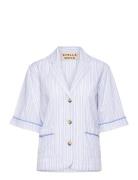 Shortsleeved Pyjamas Shirt Tops Blouses Short-sleeved Blue Stella Nova