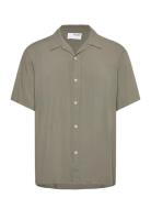 Slhrelax-Karlsson Shirt Ss Tops Shirts Short-sleeved Khaki Green Selec...