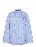Over D Shirt Tops Shirts Long-sleeved Blue ROTATE Birger Christensen