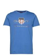 D2. Archive Shield Ss T-Shirt Tops T-shirts Short-sleeved Blue GANT