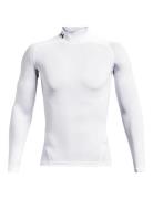 Ua Hg Armour Comp Mock Ls Sport T-shirts Long-sleeved White Under Armo...