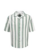 ONLY & SONS Onstes Rlx Ctn Slub Stripe Ss Shirt Grön