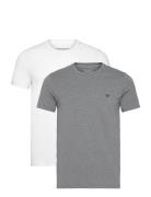 Men's Knit 2Pack T-Shirt Tops T-shirts Short-sleeved Grey Emporio Arma...