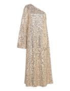 Net Sequins Maxi Dress Maxiklänning Festklänning Gold ROTATE Birger Ch...