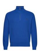 32/2 Cotton-Lsl-Plo Tops Knitwear Half Zip Jumpers Blue Polo Ralph Lau...