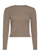 Onlsally L/S Puff Pullover Knt Tops Knitwear Jumpers Brown ONLY