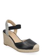 Pearle Ii Leather & Canvas Espadrille Sandalette Med Klack Espadrilles...