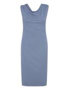 Cutout Jersey Off-The-Shoulder Dress Knälång Klänning Blue Lauren Ralp...