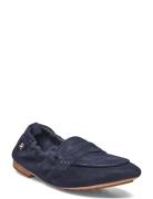 Th Suede Moccasin Loafers Låga Skor Navy Tommy Hilfiger