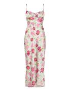 Gathered Bust Midi Strap Dress Knälång Klänning Multi/patterned Gina T...