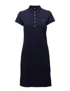 Original Pique Ss Dress Knälång Klänning Navy GANT