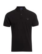 Original Pique Ss Rugger Tops Polos Short-sleeved Black GANT