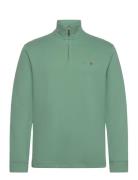 Estate-Rib Quarter-Zip Pullover Tops Knitwear Half Zip Jumpers Green P...
