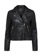 Slfkatie Leather Jacket B Noos Läderjacka Skinnjacka Black Selected Fe...