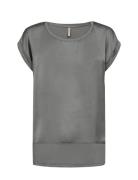 Sc-Thilde Tops Blouses Short-sleeved Grey Soyaconcept