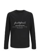 Jack & J S Jjgreat B2S Logo Tee Ls Ln Jnr Svart