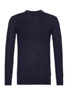 Knowledge Cotton Apparel Regular Merino Knit Crew Neck Marinblå