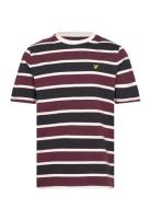 Stripe T-Shirt Tops T-shirts Short-sleeved Burgundy Lyle & Scott