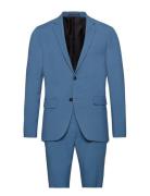 Plain Mens Suit Kostym Blue Lindbergh