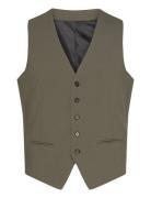 Mens Waistcoat For Suit Kostymväst Khaki Green Lindbergh