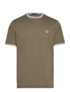 Twin Tipped T-Shirt Designers T-shirts Short-sleeved Green Fred Perry