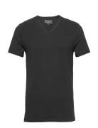 V-Neck T-Shirt Tops T-shirts Short-sleeved Black Bread & Boxers