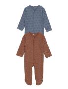 Pippi Nightsuit W/F -Buttons 2-Pack Brun