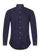 Slim Fit Oxford Shirt Tops Shirts Casual Navy Polo Ralph Lauren