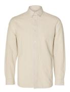 Slhslimnew-Linen Shirt Ls W Tops Shirts Casual Beige Selected Homme