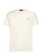 Crew Neck T-Shirt Tops T-shirts Short-sleeved Cream Fred Perry