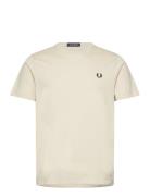 Crew Neck T-Shirt Tops T-shirts Short-sleeved Cream Fred Perry