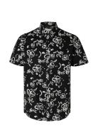 Slhregnew-Linen Shirt Ss Classic W Tops Shirts Short-sleeved Black Sel...