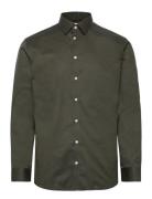 Slhslimethan Shirt Ls Classic Noos Tops Shirts Business Khaki Green Se...