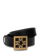 Iconic Thin Leather Belt Bälte Black Malina