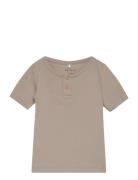 Nmmkab Ss Top Noos Tops T-shirts Short-sleeved Beige Name It