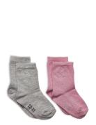 Ankle Sock W. Lurex Sockor Strumpor Pink Minymo