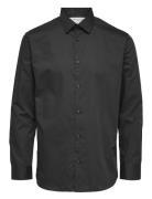 Slhregethan Shirt Ls Classic Noos Tops Shirts Business Black Selected ...