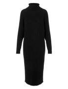 Yasmavi Knit Midi Rollneck Dress Noos Knälång Klänning Black YAS