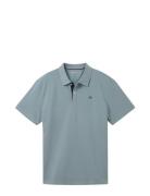 Basic Polo With Contrast Tops Polos Short-sleeved Green Tom Tailor