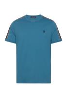 Taped Ringer T-Shirt Tops T-shirts Short-sleeved Blue Fred Perry