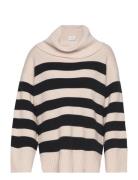 Kasia Stripe Jumper Tops Knitwear Turtleneck Cream IVY OAK