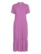 Edasz Ss Maxi Dress Knälång Klänning Pink Saint Tropez