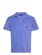 Custom Slim Fit Terry Polo Shirt Tops Polos Short-sleeved Blue Polo Ra...
