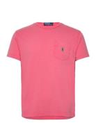 Classic Fit Cotton-Linen Pocket T-Shirt Tops T-shirts Short-sleeved Pi...