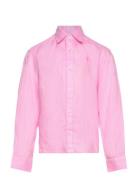 Linen-Lismore Shrt-Si-Sps Tops Shirts Long-sleeved Shirts Pink Ralph L...