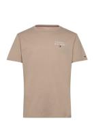 Tommy Hilfiger Cn Ss Tee Logo Beige