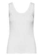 Slim Ribbed Tank Top Tops T-shirts & Tops Sleeveless White GANT